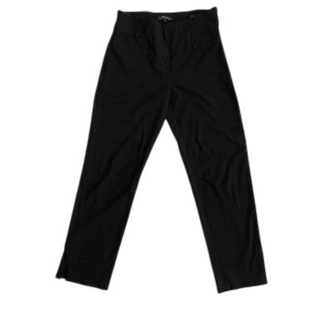 Renuar R1542 Black Pull On Ankle Pants Slim Leg Career Trousers Womens 6